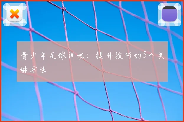 青少年足球训练:提升技巧的5个关键方法